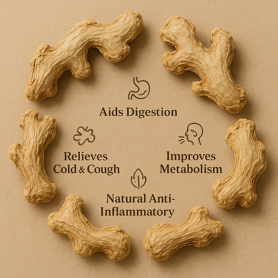 Himalayan Dry Ginger (Sabut Saunth) – Naturally Sun-Dried & Aromatic