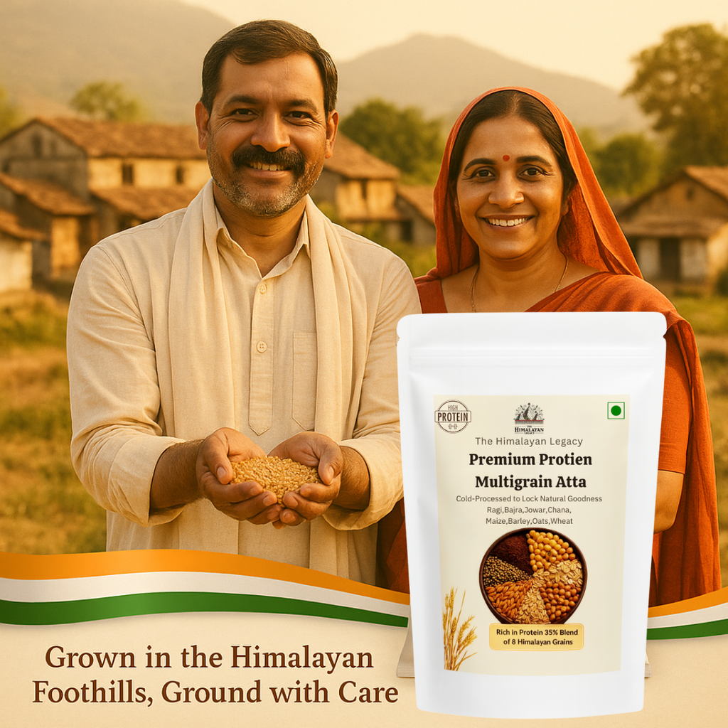 The Himalayan Legacy – Stone-Ground 8 Grain Atta (100% Natural & Handcrafted Blend)