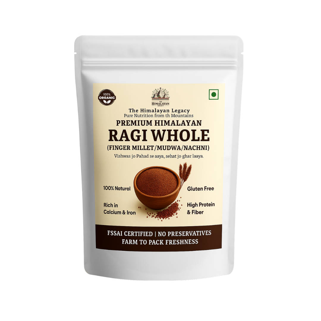 The Himalayan Legacy Whole Ragi (Sabut Finger Millet) Grain | Organic/Hulled | Gluten-Free, Low GI | High Calcium, Iron & Fiber | For Sprouting, Milling, Porridge |