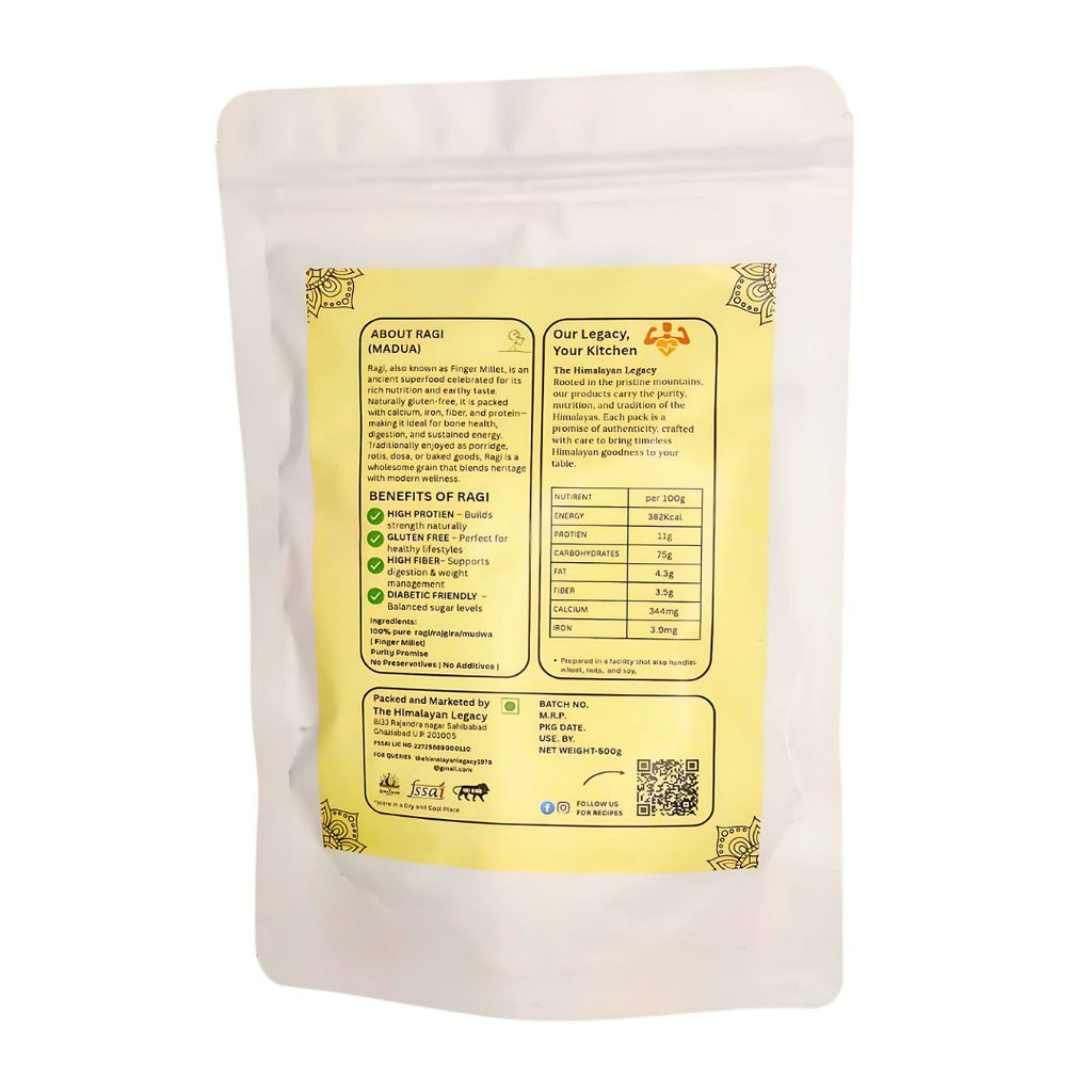 The Himalayan Legacy Whole Ragi (Sabut Finger Millet) Grain | Organic/Hulled | Gluten-Free, Low GI | High Calcium, Iron & Fiber | For Sprouting, Milling, Porridge |
