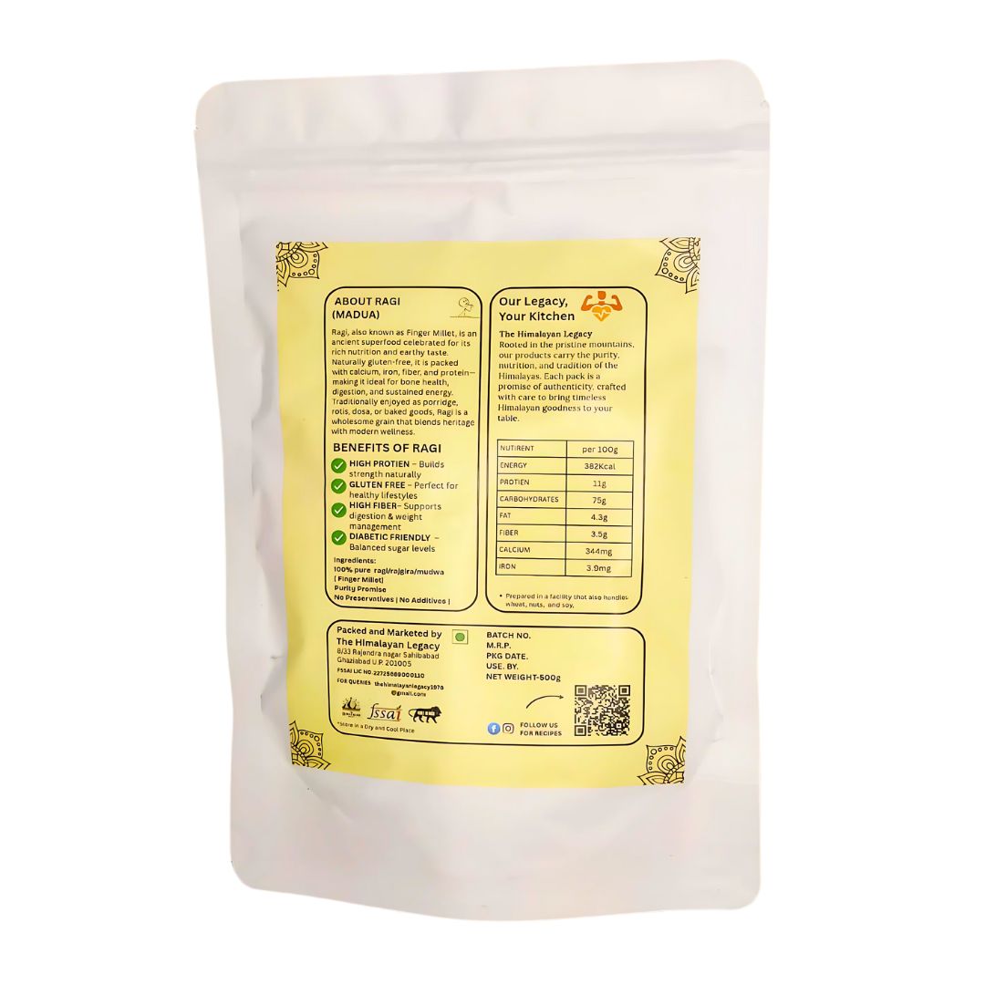 The Himalayan Legacy Whole Ragi (Sabut Finger Millet) Grain | Organic/Hulled | Gluten-Free, Low GI | High Calcium, Iron & Fiber | For Sprouting, Milling, Porridge |
